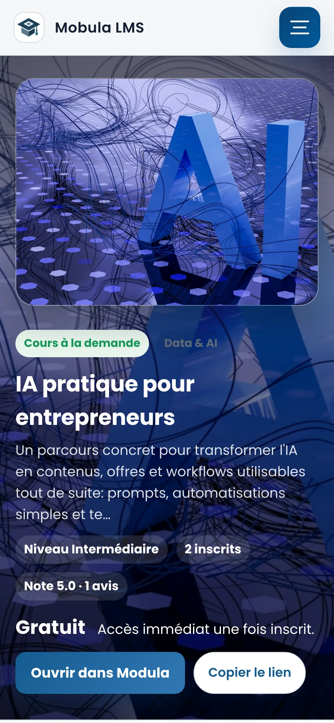 Fiche cours Modula sur mobile